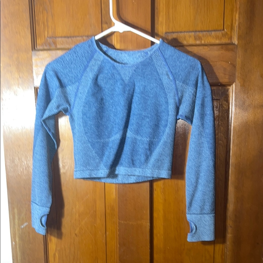 Blue Long Sleeve Athletic Top